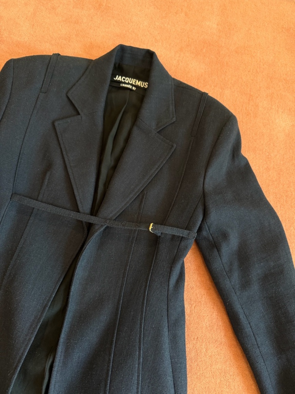 JACQUEMUS Navy Linen Blazer (34) - Picture 7 of 15